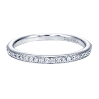 14k White Gold Contemporary Style Straight Wedding Band Diamond